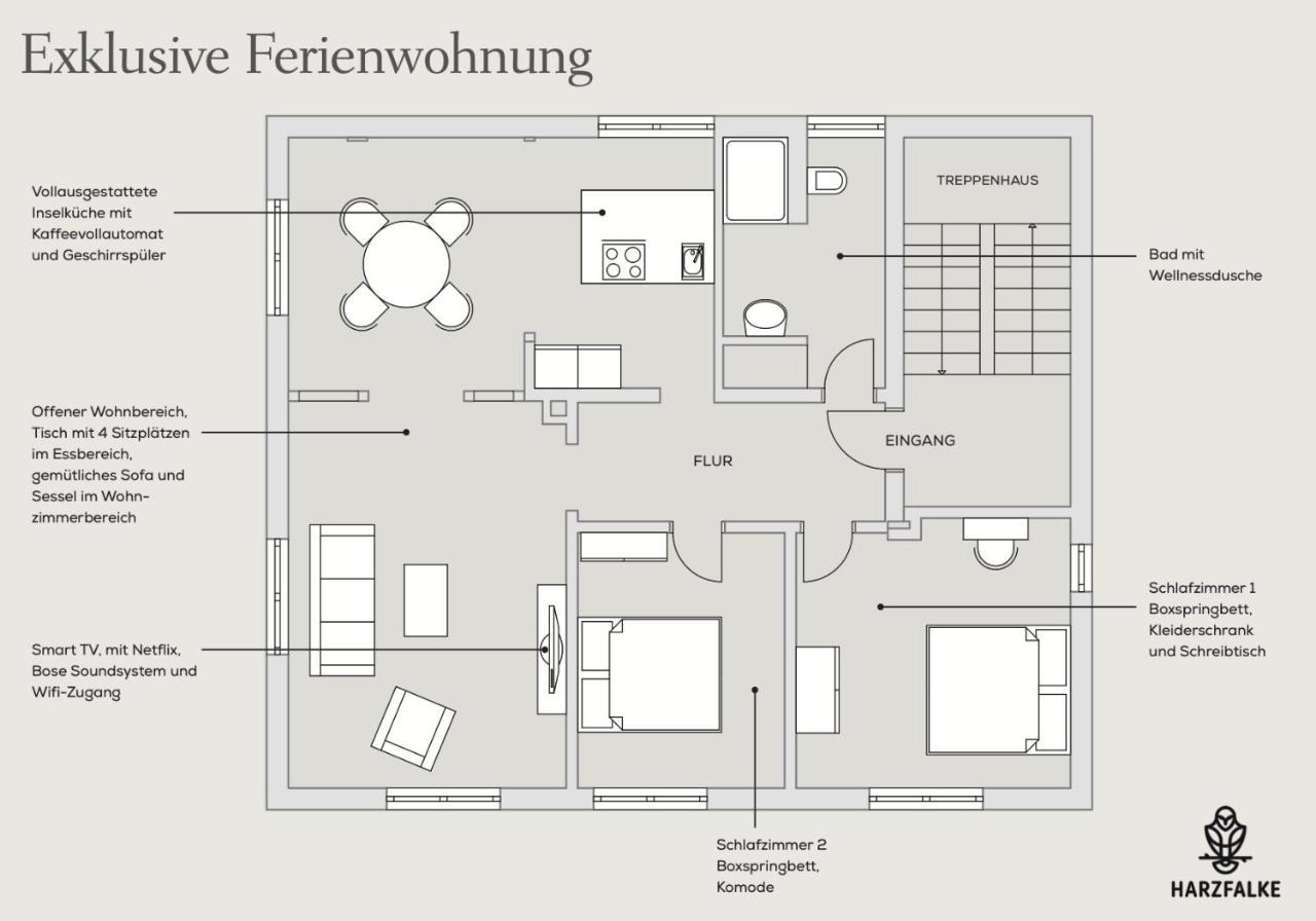 Harzfalke Apartment - Ankommen Und Wohlfuehlen. Wieda Екстер'єр фото